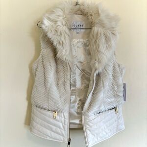 White Guess fluffy puffy vest
